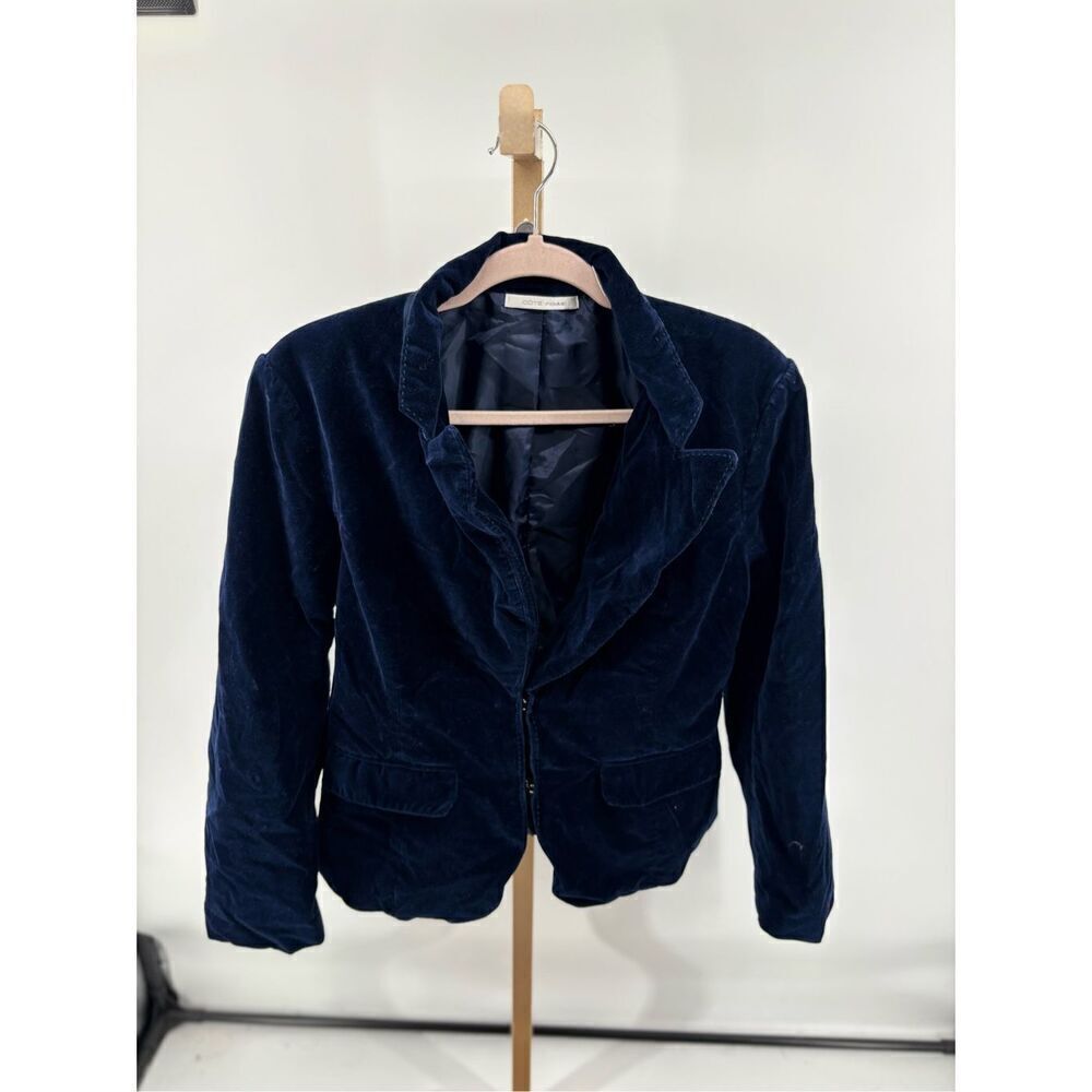COTE FEMME Velvet Blazer Women’s Size 10 Cotton Velvet Tailored Jacket Lapel - Picture 9 of 12
